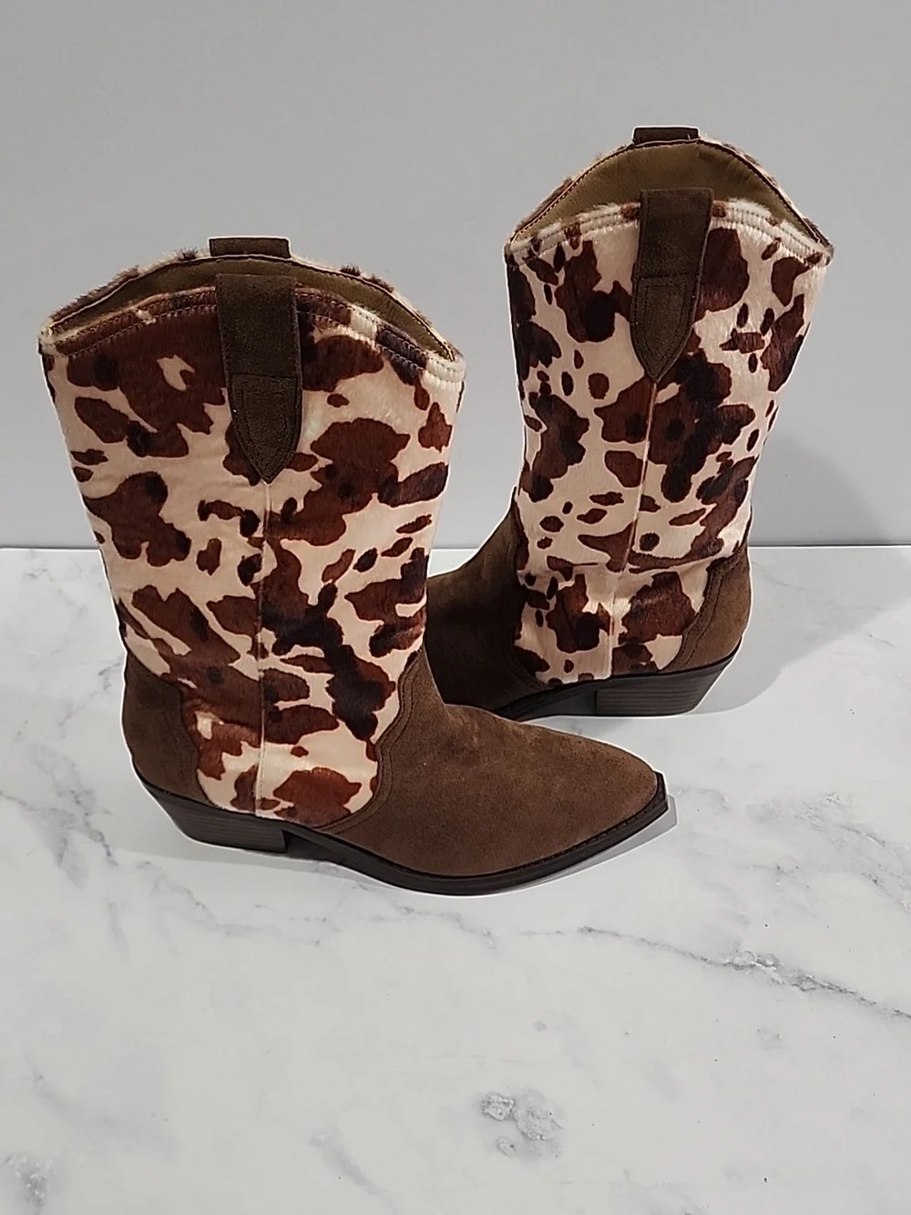 DV By Dolce Vita Korbella Cow Print Western Boots Brand New No Tag